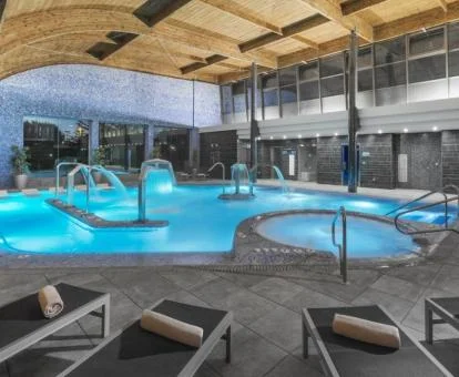 Zona de aguas y relajación del spa de este hotel con encanto.